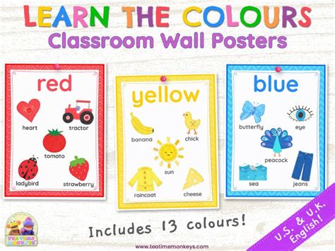 Learn The Colours Classroom Wall Posters Teaching Resources