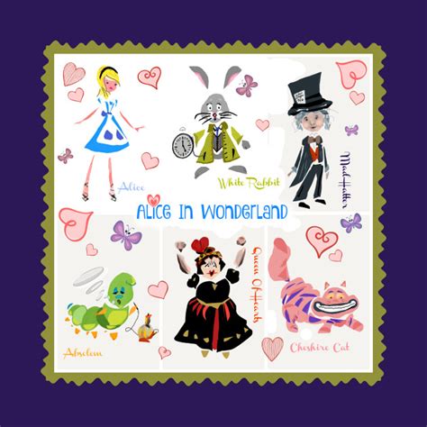 Alice In Wonderland Characters Alice Mad Hatter Cheshire