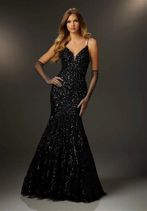 Morilee Dress Patterned Sequin And Glitter Net Prom Dress Henris