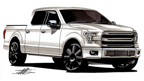 Realistic Car Drawing Ford F150 Time Lapse Youtube