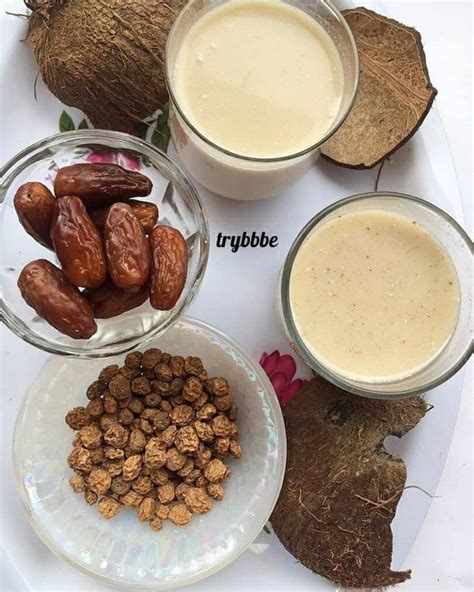 Healthy And Delicious Drink Made With Coconut Tigernut And Dates