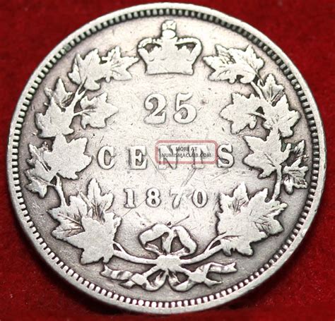 1870 Canada 25 Cents Silver Foreign Coin Sh
