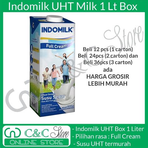 Jual Indomilk Susu Uht Milk Full Cream Plain 950 Mililiter 950ml 950 Mililiter L Shopee Indonesia