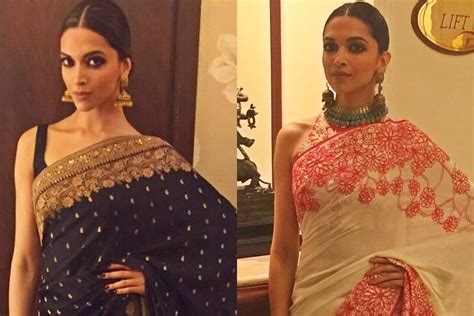 Deepika Padukone Gives Us Day And Night Looks In Two Lovely Sarees