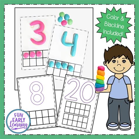Play Dough Number Mats For Numbers 1 20 Early Math Activity