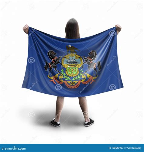 Women And Pennsylvania Flag Stock Image Image Of Motivation Back