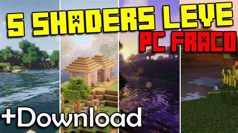 5 Shaders Para Pc Fraco Leve E Bonitos Para Minecraft Download Youtube