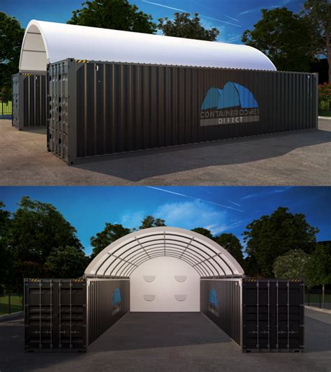20 X 40ft Container Dome Shelters 6 X 12m Incl Back Wall