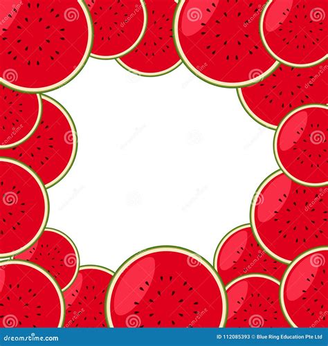 Border Template With Fresh Watermelon Stock Vector Illustration Of