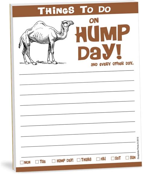 Guajolote Prints Hump Day Notepad 4 X 525 Inches Memo