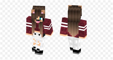 Minecraft Wolf Girl With Dark Minecraft Girl Skin Red Pvp Girl Png