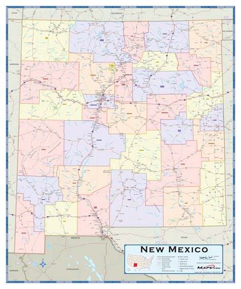 New Mexico Counties Wall Map By Mapsales