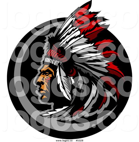 Royalty Free Vector Of A Logo Of A Native American Indian Chief Profile