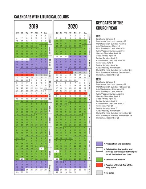 2016 2017 2018 2019 2020 2021. Liturgical Calendar 2020 Pdf Lutheran - Calendar Inspiration Design