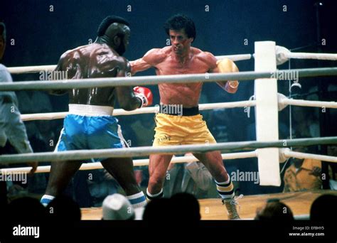 Mr T And Sylvester Stallone Rocky Iii 1982 Stock Photo Royalty Free