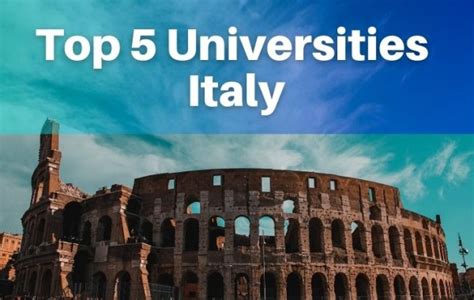 Top 5 Universities In Italy