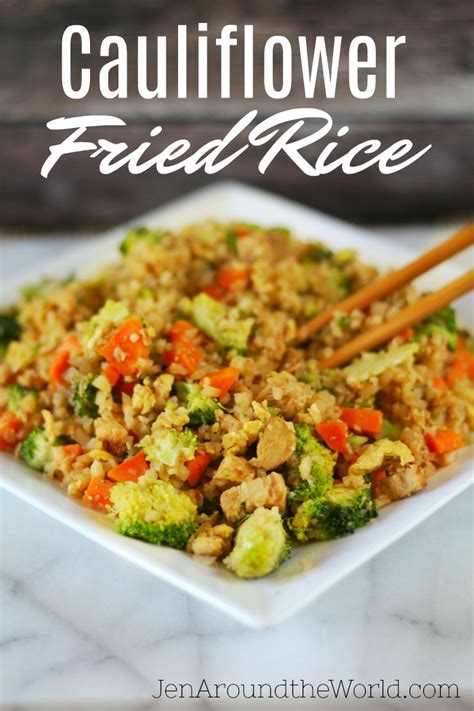 There are 47 calories in 1 cup of cauliflower rice. Cauliflower Fried Rice - Healthy and Full of Flavor - Jen ...