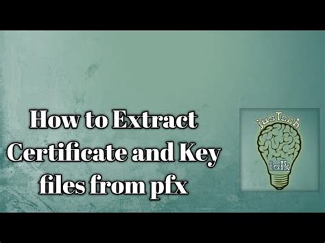 How To Extract Key And Certificate Files From PFX Certificate YouTube