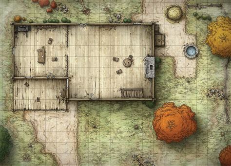 Mikeschley Abandoned Cabin Battlemap 1199×864 Map Fantasy City Map