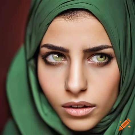 Portrait Of An Arab Woman With Green Eyes