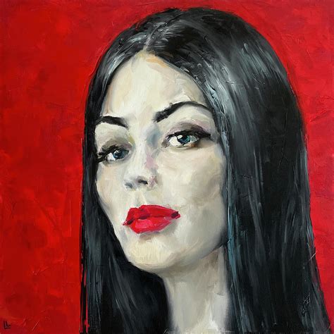 The Woman In Red Painting By Leah Larisa Bunshaft Fine Art America