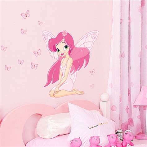 Beautiful Fairy Princess Butterly Decals Art Mural Wall Sticker Kids