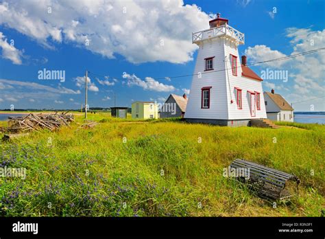 Canada Prince Edward Island North Rustico Harbour Lighthouse And