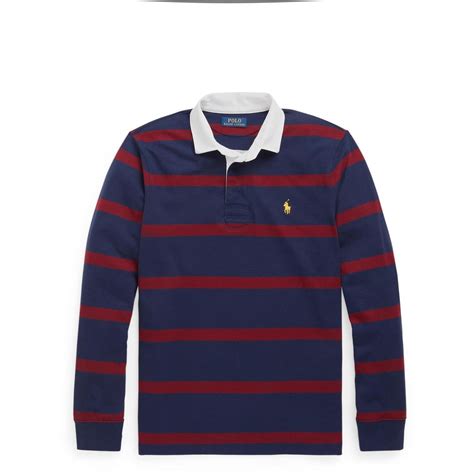 polo ralph lauren men s long sleeve stripe rugby polo shirt rugby polos flannels