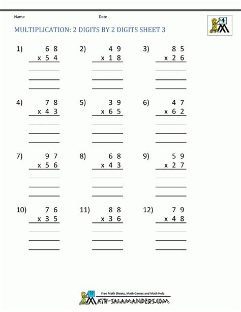 Free Printable Multiplication For Elementary Students Printable