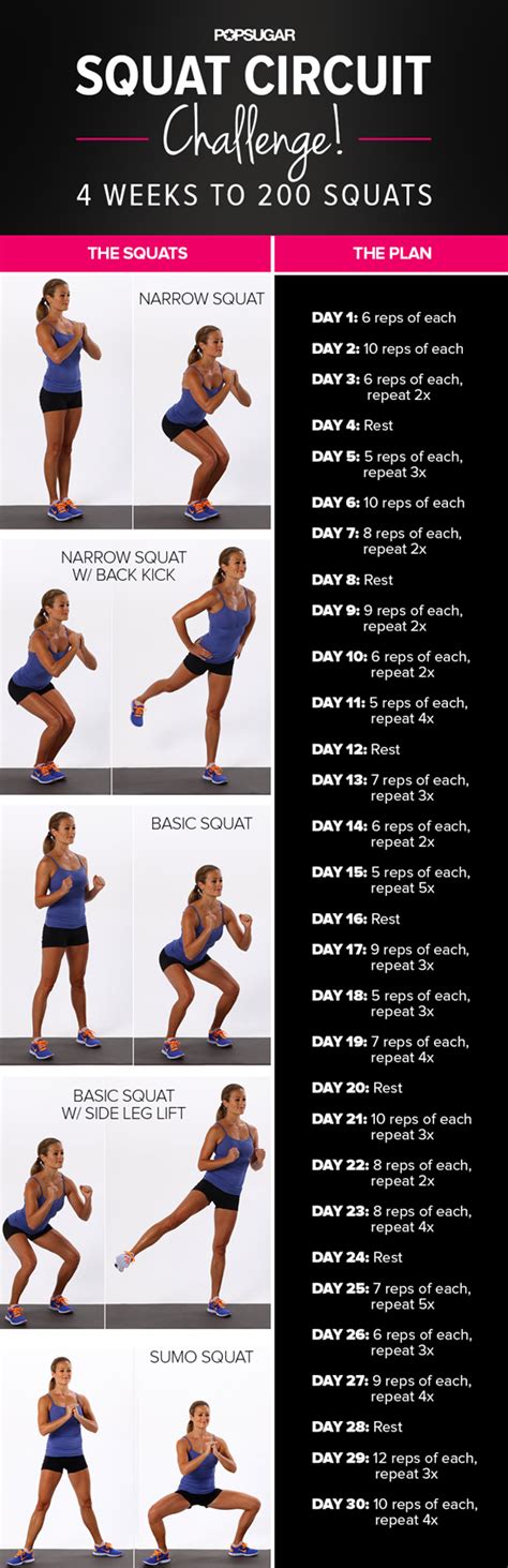 Print It Do It 30 Day Squat Challenge Popsugar Fitness Uk
