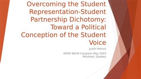 Pdf Overcoming The Student Representation Student Partnership
