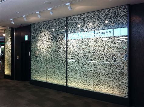Etched Glass Wall Panel Vitrophanie Claustra Cloison
