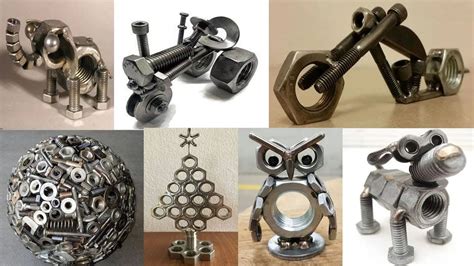 Nut And Bolt Craft Ideas Scrap Metal Art Ideas Youtube