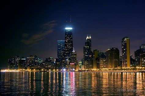 Mounted to the ronin m with a custom rig, recording 4k to the convergent. "chicago skyline at night" Posters by brian gregory | Redbubble