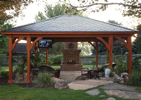 24 Simple Outdoor Pavilions Design With Fireplaces Backyard Gazebo