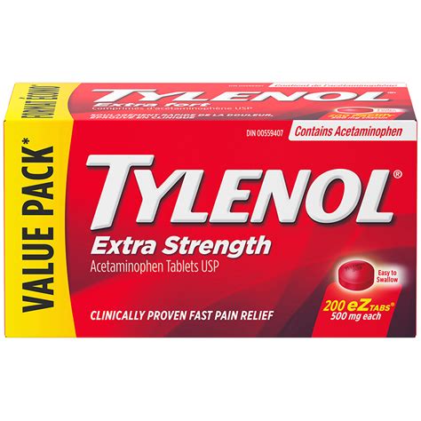 Tylenol Extra Strength Acetaminophen Tablets 500mg 200s London Drugs