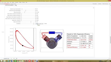 Simulation Of Alpha Stirling Engine Youtube