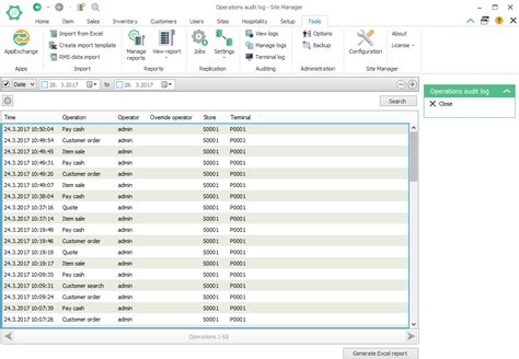 Pos Excel Template