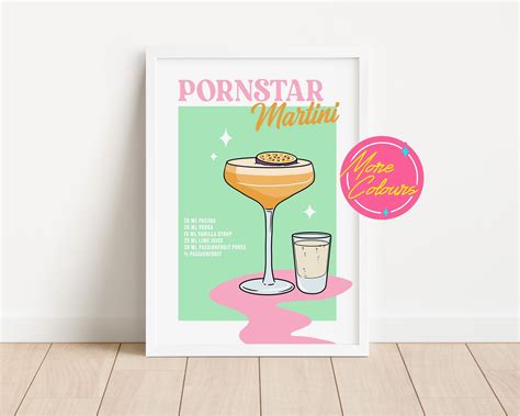 Personalised Pornstar Martini Ingredients Design Bar Runner Cocktail