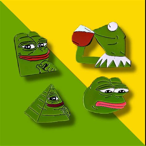 Pepe And Kermit Enamel Pins Pepe Kermit Meme Enamel Pin Etsy