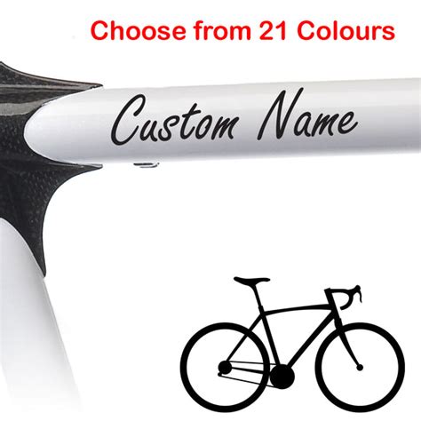 2x Personalised Bike Frame Name Or Words 3cm In Height Sticky Art Uk