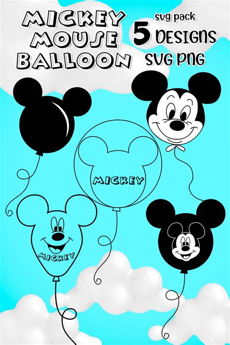 Mickey Mouse Balloon Bunch Svg Balloon Disney Svg Balloon