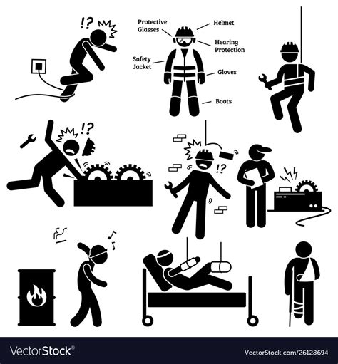 Occupational Safety And Health Worker Accident Vector Image