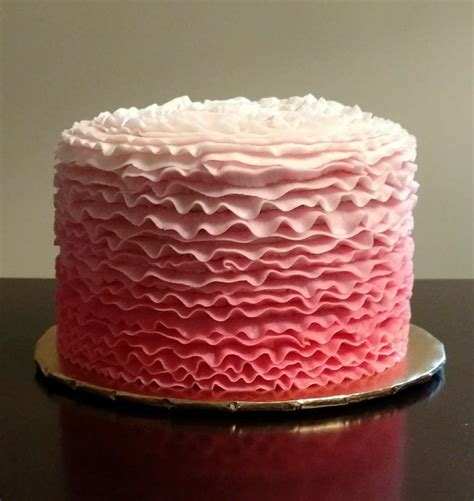 Pink Ombre Ruffle Cake Cake Cake Creations Desserts