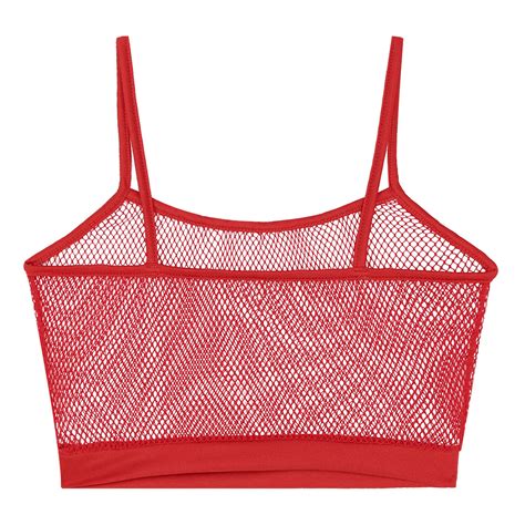 Women S See Through Camisole Vest Sheer Mesh Fishnet Crop Tank Tops