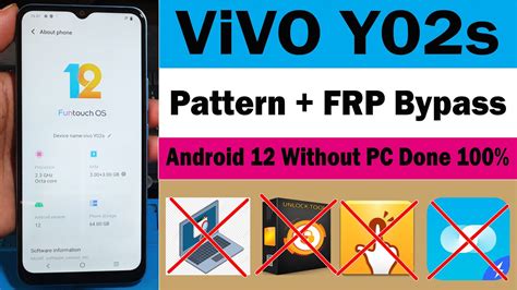 Vivo Y02s Pattern Frp Bypass Android 12 Without Pc Done100 YouTube