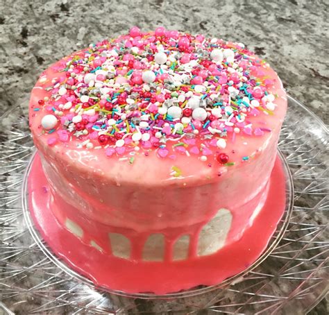 Pink Drip And Sprinkle Birthday Cake Pennys Food Blog