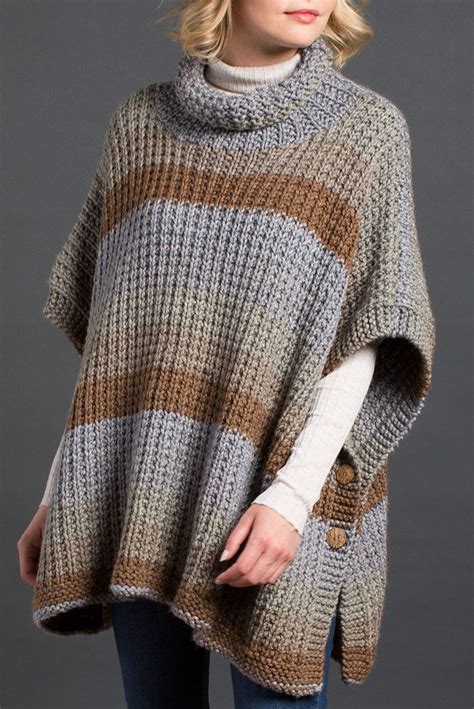 Free Knitting Pattern For 2 Row Repeat Cozy Up Poncho Poncho Knitting