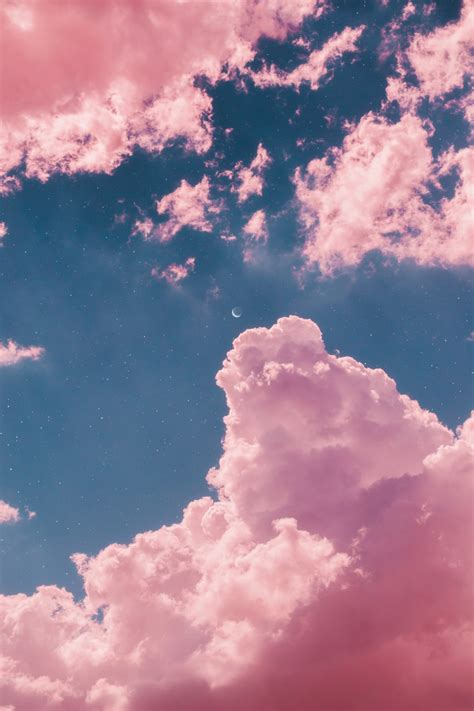 Matialonsor Photo Beautiful Night Sky Pink Clouds Wallpaper Sky