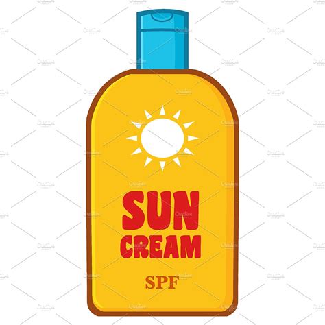 Bottle Sunscreen With Text Sun Cream Illustrator Graphics ~ Creative